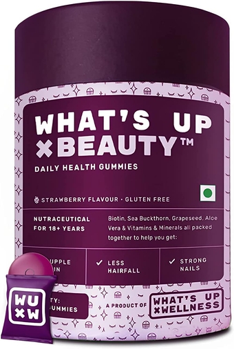 Biotin Beauty Skin & Hair Gummies,for Hair Growth, Bright Skin & Strong Nails, Vitamin A to E, Folic Acid, Zinc, Aloe Vera etc, for Men & Women, 30 Days Pack (30 Gummies)