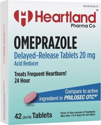 Omeprazole 20mg Delayed Release Acid Reducer Tablet (42 Count)