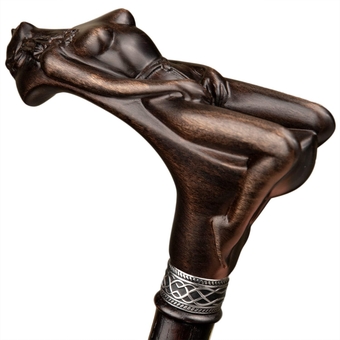 Unique Handmade Walking Cane for Men - Nymph - Cool Designer Walking Stick Men's Carved Wood Cane