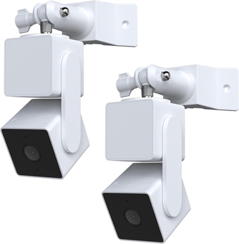 Wall Corner Mount for Wyze Cam Pan/Wyze Cam Pan V2/Wyze Cam Pan v3，Compatible with Other Cameras with 1/4 Screw Mount (2Pack，White)