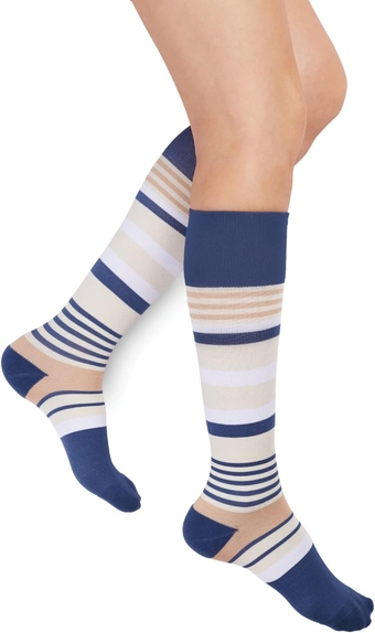 Motley Stripe 15-20 mmHg Graduated Compression Socks for Women & Men