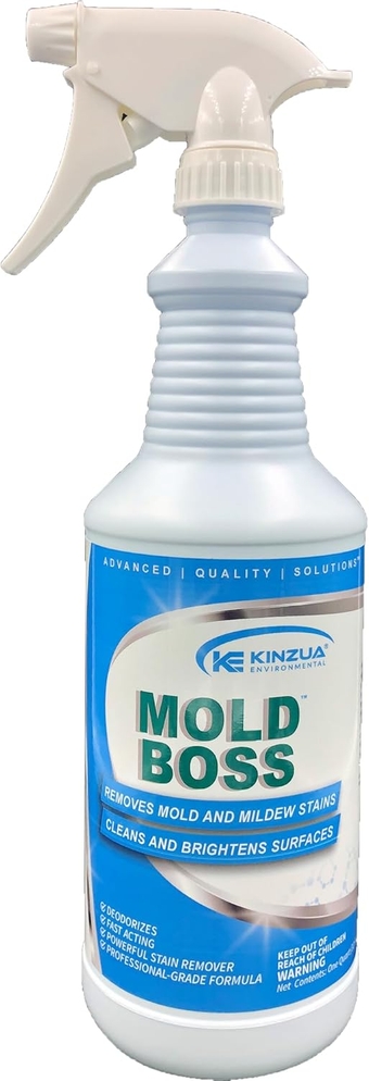 Mold Boss | Professional Mold & Mildew Stain Remover, Cleaner | Removes Hard Water Stains, Calcium, Soap Scum, & More | Safe on All Surfaces | Commercial-Grade (32 oz)