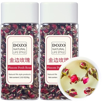 Rose Bud Dried Rose Buds Loose Lea 160g/5.64oz Phnom Penh Rose Tea Rosebud Tea Edible Rose Tea Baking Botanical Oil Crafting Soap Making Resin Potpourri 金边玫瑰 玫瑰花