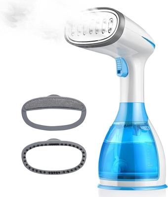Steamer for Clothes, 1100W Portable Handheld Clothes Steamer, Fast Heat Fabric Wrinkles Remover Garment Steamer with Large Tank and 2 Pcs Fabric Brush, Travel Steamer Iron for Clothes