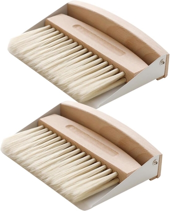 2 Sets Small Desktop Broom Keyboard Desk Cleaning Kids Whisk Dustpan Keyboard Brush and Dustpan Mini