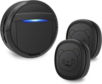 Dog Doorbells for Potty Training,Wireless Doorbell IP55 Waterproof Doorbell Chime Operating at 950 Feet with 55 Melodies 5 Volume Levels LED Flash (1 Receiver 2 Transmitters)