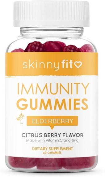 Immunity Gummies w/Vitamin C, Zinc, & Elderberry, Helps Boost Immunity, Healthy Aging, Antioxidant Support, Vegan-Friendly, 60 Count