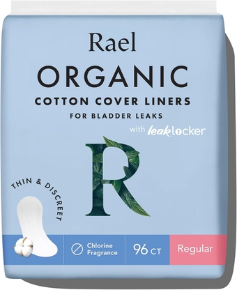 Incontinence Liners for Women, Organic Cotton Cover - Postpartum Essential, Regular Absorbency, Bladder Leak Control, 4 Layer Core with Leak Guard Technology, (Regular, 96 Count)