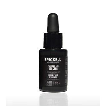 Brickell Men's Hyaluronic Acid Booster Serum for Men, Natural and Organic Hyaluronic Acid Booster for Face to Hydrate and Nourish Skin, Reduce Fine Lines and Wrinkles, Unscented .50 Ounce