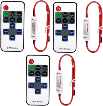 Controller 3pcs LED Light Strip LED Hood Light Strip Remote Control Smart Controller LED Lights Tape RF Controller RGB Light bar Monochromatic LED Strips