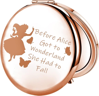 Alice Inspired Gift Before Alice Got to Wonderland She Had to Fall Compact Mirror Alice Movie Inspire Gift