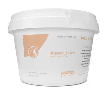 Rhassoul Clay by  , 100% Natural Moroccan Ghassoul Clay Powder for Face, Hair & Hammam; cleansing and softening & Purifying for the skin/hair, Vegan Cruelty-Free - 15oz / 425gr