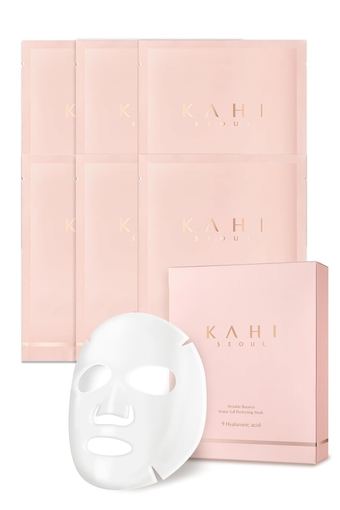 Wrinkle Bounce Water Full Perfecting Hydrating Face Mask Skin Care | Hyaluronic Acid Face Mask Korean Sheet Mask | Brightening Face Masks Beauty Glass Skin Korean Skincare (6EA, 1.23 oz)