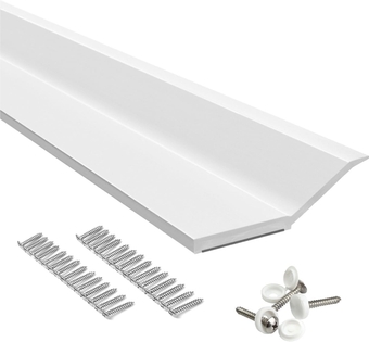 Garage Door Seal Top and Sides Seal Strip White 34.4FT Rubber Weather Stripping Replacement Soft and Hard Composite, Weatherproofing Universal Sealing Professional.