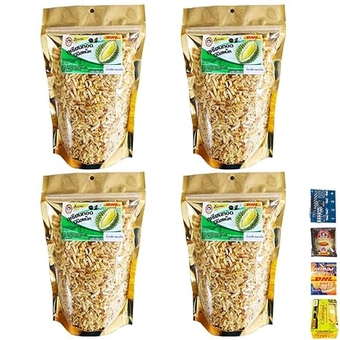 17.63 Oz Ultimate DHL Paglab Durian Fried Chips Mini Snack Crispy Monthong Original OTOP Thailand Fruit Exotic (of 4) By Beautygoodshop [Get Free For You Beauty Gifts]