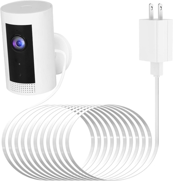 Power Adapter for Ring Indoor Cam and All-New Ring Indoor Cam (2nd Gen), with 25Ft/7.5m Flat Charging Cable Continuously Charge Your Camera (NOT Compatible with Ring Stick Up Cam)