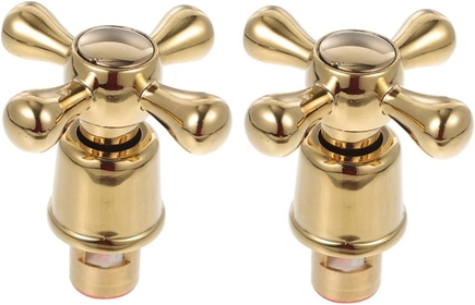 2pcs Faucet Knob Sink Faucet Handle Faucet Handles Replacement Cross Arm Tub Shower Faucet Tap Kitchen Faucet Handle Faucet Tap Head Tap Head Replacement Brass Hot and Cold