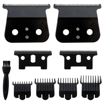 2x Replacement Close-Cutting T Blades Fit for Andis Blackouts, for Andis GTX, GTO and GO, with Clipper Guard, Compatible with Andis 04710, 04521 (Black)