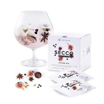 Secco’s Spiced Fig Drink Infusion – Botanical Packets for Gin & Tonics, Cocktails, Mocktails, Sodas and Sparkling Water – Curated Infusions for Home Bartending Enthusiasts – Bar & Hostess Gift - Box