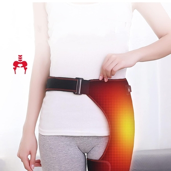 Heating Hip Brace, Heating Hip Wrap Brace 3 Vibration Modes Adjustable Pain Relief Thigh Hot Compress Brace 5V Thigh Heating Pad