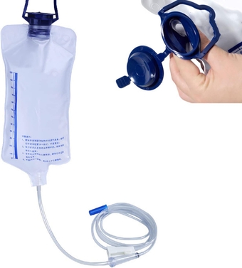 Enema Bag Kit, 1200ML Large Capacity Colon Cleansing Enema Kit with Silicone Hose for Men and Women Home Use, Detox, and Constipation Relief
