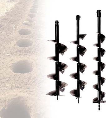 4'' 6'' 8'' Earth Auger Drill Bits Set, 3pcs Post Hole Digger Bits Planter Drilling Bits for Fence Railing Farm Garden Plant, Black (Drill Bits Only)
