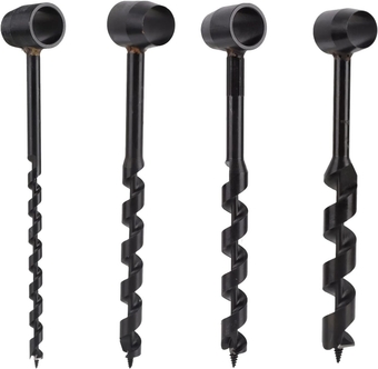 Auger Drill Bit, Settlers Tool Survival Hand Auger Wrench, Black Manual Auger Drill High Hardness Light Weight Portable Survival Drill for Wilderness Woodworking(19-230mm)