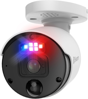 Home Security Add-On Bullet NVR Camera, PoE, 12MP Mega HD Video, Indoor & Outdoor Wired Surveillance CCTV, Color Night Vision, Heat Motion Detection, Force LED Lights, Siren