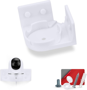 Corner Wall Mount Compatible for Eufy S220 Indoor Camera (T84 10X), Adhesive Security Camera Holder Bracket, Reduce Blind Spots & Clutter, Adhesive & Screw-in Mounting - Easy to Install (White)