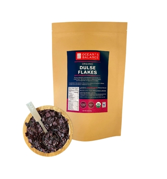 Ocean’s Balance: Organic Dulse Flakes - Maine Coast Seaweed Atlantic Ocean Sea Vegetables - Perfect for Keto Diet, Paleo Diet, Vegetarian Lifestyle or Vegan Diet & Detox Cleanse - Gluten Free, 1lb Bag