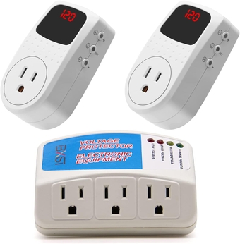 Refrigerator Appliance Surge Protector Outlet Protector Multi Function 2 Pack, Voltage Protector, 3 Outlet Plug in Surge Protector for Home Appliance with Protection Wall Mount Power Suppressor