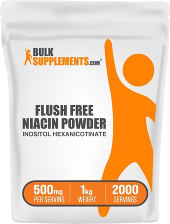 Flush Free Niacin Powder - Vitamin B3 Supplement, Inositol Nicotinate, Niacin 500mg Flush Free - 500mg of Inositol Hexanicotinate per Serving, 1kg (2.2 lbs)