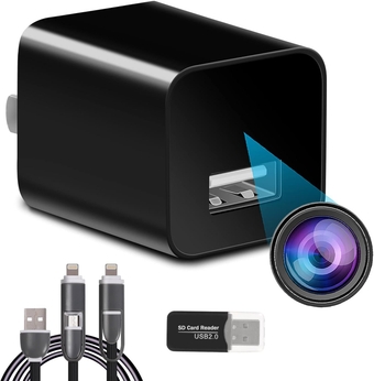 Hidden Camera - Spy Camera Charger - Mini Spy Camera 1080p - USB Charger Camera - Hidden Spy Camera - Hidden Nanny Cam - Hidden Spy Cam - Hidden Cam - Surveillance Camera No WiFi Needed