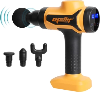 Massage Gun, Mellif Deep Tissue Massager Compatible with Dewalt 20V Max Battery (Not Included), Handheld Neck/Back Muscle Massager, 10 Speed & 4 Attachment Heads - Gifts for Christmas, Men, Women