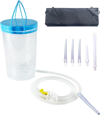 Colon Cleanse Enema Bucket Kit with 5.2ft Silicone Hose, 5 Enema Tips and Controllable Flow Valve - 1.2 Quart Capacity Enema Set for Coffee and Water Colon Cleanse