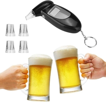 LCD Screen Professional Alcohol Breath Tester,Digital Alcohol Tester, Analyzer Lie Detector Breathalyser No Backlight, Breathalyzer Keychain Digital Alcohol Tester