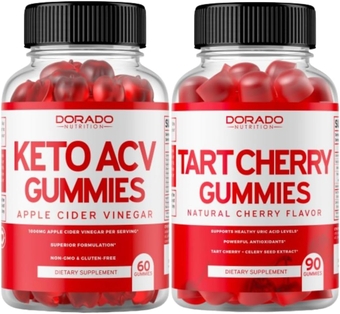 Keto ACV Gummies for Weight Loss Advanced Formula (60 Gummies) and Tart Cherry Gummies with Celery Seed Extract (90 Gummies)