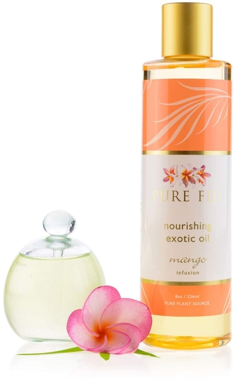 Nourishing Exotic Body Oil - Natural Coconut Oil for Skin in Bath & SPA with Vitamin E - Body Oil, Massage Oil, Body Lotion For Women and Men, Mango, 8oz