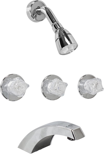 AMER BRASS   Mobile Home Bathtub Faucet Replacement - Arc Chrome RV Bath Faucet High Arc Tub Filler and Showerhead
