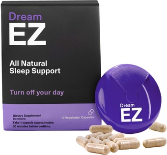 Dream  Natural Sleep Aid with 100% Valerian Root and Lemon Balm | Sleeping Pill | 10MG Melatonin | Non-Habit Forming | Chamomile & Magnesium (12)