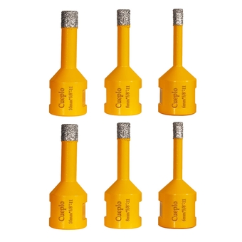 Diamond Drill Bits, 6PCS 1/4 5/16 3/8 Inch (6/8/10mm) Diamond Hole Saw with 5/8"-11 Thread Compatible with Dewalt Milwaukee Makita Angle Grinder, Diamond Milling Core Tools Bit for Tile Ceramic Marble