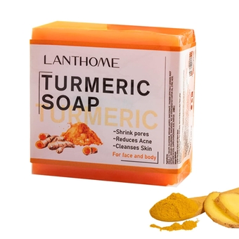 Turmeric Soap Bar, Organic Face Soap, Natural Turmeric Soap for Body & Face 3.53oz/100g, Gentle Handmade Soap- Acne, Smooth Skin, with Vitamin E, Coconut Oil & Almond Oil