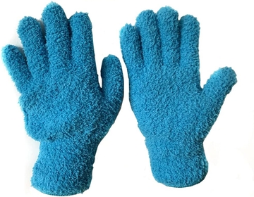 Dusting Glove Cloth Duster, Cleaning Makes Dusting Waxing Polishing Easy Polishing Delicate Items Cleaning Cloth Glove, 2Pairs Blue