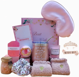 Birthday Gifts for Women, Gift Bath Set Relaxing Spa Gift Baskets Ideas for Her,Mom,Sister,Daughter,Wife,Girlfriend and Best Friend，Beautiful Gift for 30th 40th 50th 60th Women