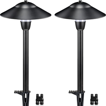 Low Voltage Landscape Pathway Lights, 12-24V 3W LED Path Lighting, 3000K Outdoor Low Voltage Landscape Lighting, IP65 Waterproof Aluminum Path and Area Light for Yard Garden Walkway, 2 Pack