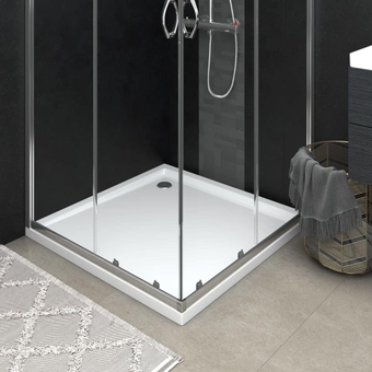 Square ABS Shower Base Tray, Home Indoor Bath Bathroom Hardware Fixture Plumbing Low Threshold Shower Tray Bath Pan Base, White 31.5"x31.5" (Style B)