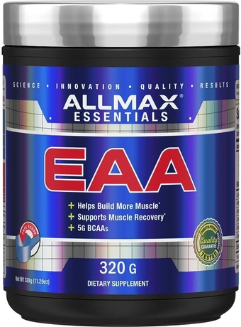 Essentials EAA, Unflavored - 320g Powder - Helps Build More Muscle & Support Recovery - 5g BCAAs - Vegan & Gluten Free - 30 Servings