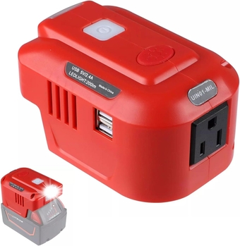 Alian for Milwaukee 18V Lithium Battery Inverter Generator,for Milwaukee USB Charger Adapter with LED Light,for Milwaukee Portable Power Source,for Milwaukee 150 Watt Power Inverter,18V DC to 120V AC