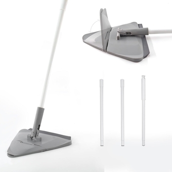 Baseboard Cleaning Mop Tool, 52" Long Handle 360 Degree Rotating Microfiber Triangle Baseboard Cleaner Tool Duster for Cleaning Windows, Floors, skirting Boards, Ceilings, tubs, Baths (Grey)