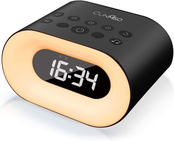 3 in 1 White Noise Machine with Alarm Clock & 7-Color Night Light, 48 Hi-Fi Soothing Sleep Sounds Machine for Adults Black H500